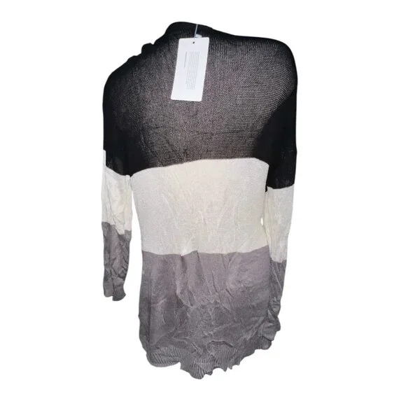 BloomChic Open Front Lightweight Color Block Cardigan Sz 12 (Large) Womens Pocke - Picture 2 of 11